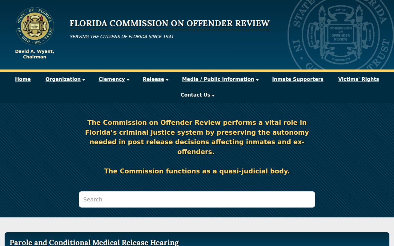 Florida parole and offender review records
